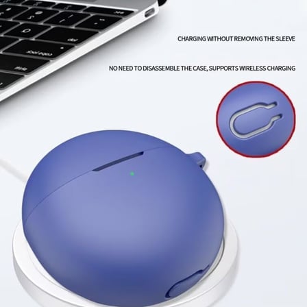 Huawei FreeBuds 7İ İle Uyumlu Yüksek Kalite Çizilmeye Dayanıklı Koruyucu Yumuşak Silikon Kulaklık Kılıfı Kancalı FB-7i (Lacivert)