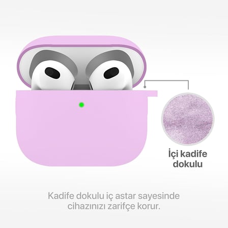 Airpods 3 Lansman Silikon Kılıf (Lila)