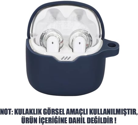 JBL Tune Flex için Kılıf Mat Silikon Lacivert [Tune Flex ile Uyumlu Kılıf - Lacivert]