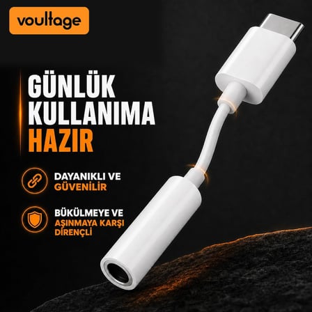 USB-C To 3.5mm Jak Kulaklık Adaptörü - Dijital Dönüştürücü - Tüm Cihazlarla Uyumlu - Beyaz - Kompakt Tasarım - Yüksek Kaliteli Ses - Taşınabilir