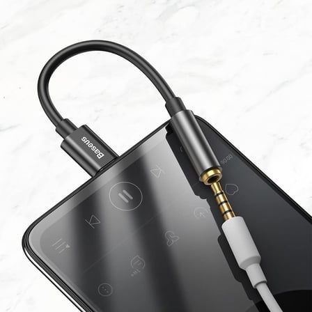 L54 USB-C - 3,5 mm Kulaklık Adaptörü, 24 bit/48 kHz DAC, Siyah