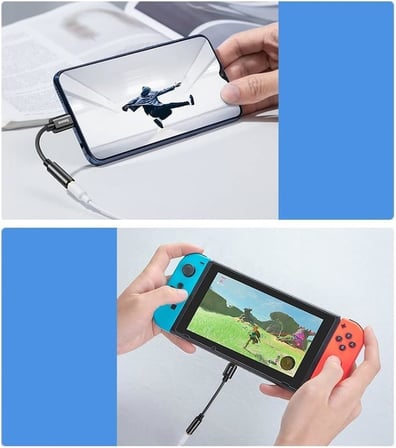 L54 USB-C - 3,5 mm Kulaklık Adaptörü, 24 bit/48 kHz DAC, Siyah