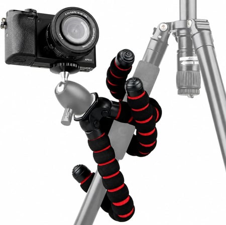Esnek Tripod, Ahtapot Tripod 25cm, 4kg Kapasiteli, Siyah, Akıllı Telefonlar İçin Uyumlu