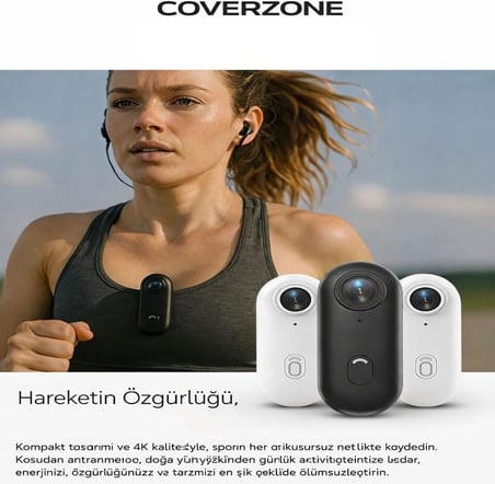 Göğüse Takılabilir Mıknatıslı Kolyeli 1080P Mini Geniş Açı Aksiyon Kamera | Hafif ve Kompakt Tasarım | Spor, Koşu, Outdoor, Günlük Kullanım İçin POV Kayıt Kamerası- Kask Kamera (SİYAH)