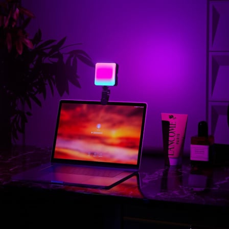 RGB İkili Set Dolgu Işık Canlı Yayın Için Mini Yüksek Parlaklık Dolgu Işığı Selfie Işık Paneli, Kıskaçlı Telefon ve Notebook Tutucu, YouTuber Yayıncı Işığı AY-83 (AY-83RGB - Işık)