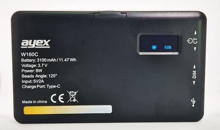 W160C Bicolor LED Video Işığı, 2500K-6500K Ayarlanabilir Renk Sıcaklığı, 160 LED, 3100mAh Batarya, LCD Ekran, USB-C, CRI 95+, Kamera ve Telefon İçin