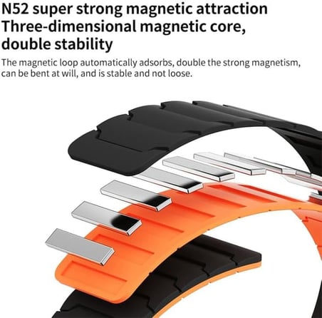 [Magnex Loop] Huawei ile Uyumlu 22mm Kordon GT7/GT7 Pro/GT6/6 Pro/Runner 2/GT5/5 Pro/GT4/GT3 46mm için 1.Sınıf Silikon GT7 Pro Kordonu Güçlü Manyetik Tasarımlı GT7 46mm Kordon