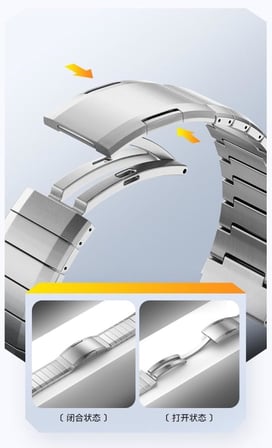Huawei ile uyumlu Watch GT 6/5/4/3/2 Pro 46mm (22MM) Kordon Metal Titanyum Saate Orjinal 1e-1 Uyum+Kısıltma Apr
