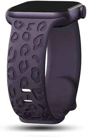 Apple ile Uyumlu Watch 11 10 42mm – 6 7 8 9 10 Se Uyumlu 38-40-41mm Leopar Desenli Silikon Kordon