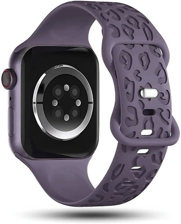 Apple ile Uyumlu Watch 11 10 42mm – 6 7 8 9 10 Se Uyumlu 38-40-41mm Leopar Desenli Silikon Kordon
