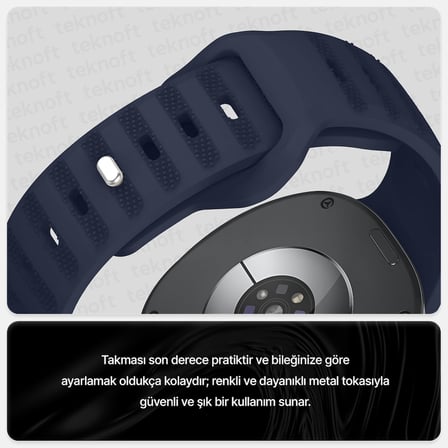 Samsung Galaxy Watch 9/8 (40mm/44mm) ve Watch 8 Classic (46mm) ile Uyumlu Konforlu ve Yumuşak Rugged Silikon Kordon