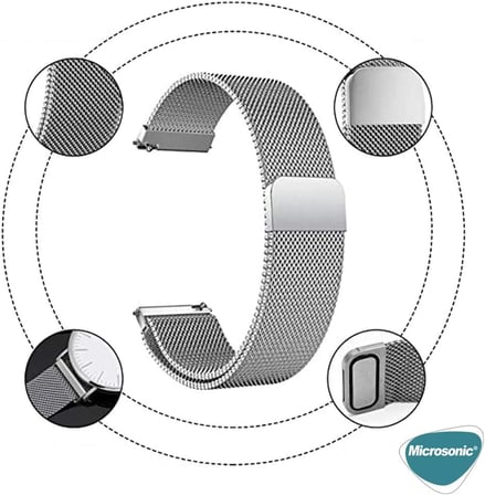 Amazfit Bip 3 Milanese Loop Kordon (Amazfit Bip 3 ile Uyumlu Kordon, Akıllı Saat Kayışı)