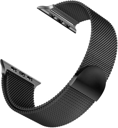 Apple Watch Series 8 41mm için Kordon Luxe Metal Twist Siyah [Watch Series 8 41mm ile Uyumlu Kordon, Kayış - Siyah]