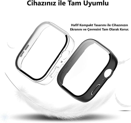 [Huawei Watch Fit 3 ile Uyumlu] Fit 3 için Ekran Koruyucu Kırılmaz Cam ve Tam Kaplayan Watch Kasa Koruyucu Kılıf Yüksek Hassasiyetli Tam Kaplayan Kılıf Huawei Watch Fit 3 ile Uyumlu (Gümüş)