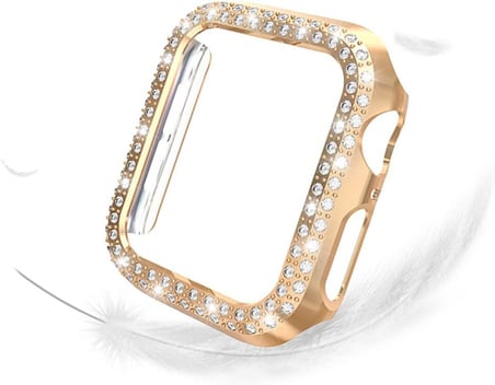Akıllı Saat Ekran Koruyucu Apple Watch 7 41mm ile Uyumlu Ekran Koruyucu Kılıf, Ekran Koruyuculu TPU Kılıf, Sert Çerçeve Diamond Kapak Apple Watch 7 41mm Koruyucu Kılıf Gümüş