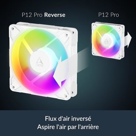P12 Pro Ters A-RGB - Ters Hava Akışlı 120 mm Premium Fan, Y Kablo Bölücü ile PWM Fan, 500-3000 RPM, 0 RPM
