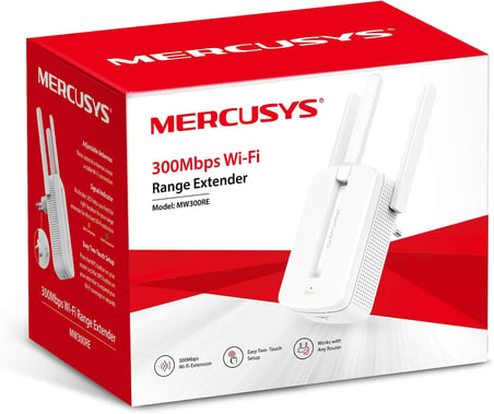 MW300RE, N300 Mbps, 3 Harici Anten, Tek Tuşla Kolay Kurulum, Mobil Uygulama Desteği, Dual-Band Wi-Fi 4 Menzil Genişletici