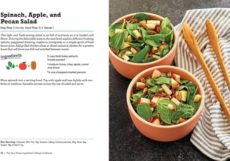 The Easy Three-Ingredient College Cookbook: 100 Quick, Low-Cost Recipes That Fit Your Budget AND Schedule!