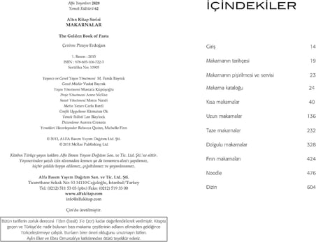 Makarnalar (Ciltli): Altın Kitap Serisi 260'tan fazla nefis tarif