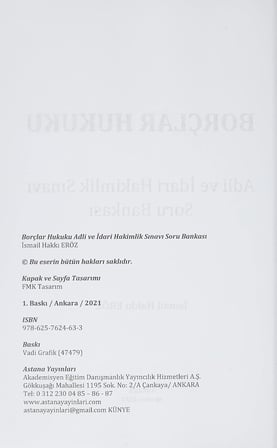 Borçlar Hukuku - Adli ve İdari Hakimlik Sınavı Soru Bankası