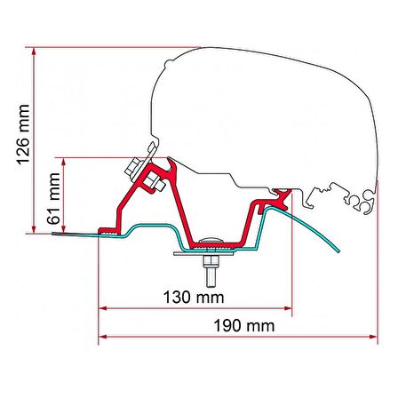 Fiamma F65.F80 Sprinter. Crafter H2 2006&gt; Yüksek Tavan Raysız Tente Braketi