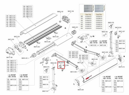 Fiamma 98673A204 F80 Sol Tente Yedek Parça Destek Ayağı bağlantı Noktası