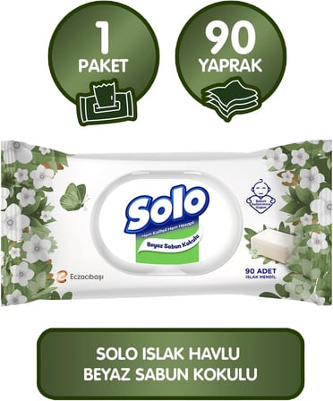 Beyaz Sabun Kokulu Mendil 1x90
