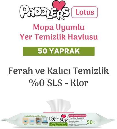 Easy Clean Lotus Çiçeği Kokulu Mopa Uyumlu Yer Temizlik Havlusu 50 Yaprak