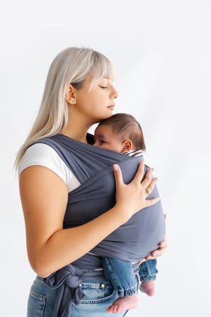 Pamuklu Esnek Wrap Sling- Bebek Taşıma Şalı-Bebeklere Uygun Premium Kumaş