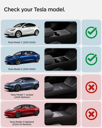 Tesla Model Y Legacy 2024-2023 Orta Konsol Karbon Bardaklık Tutucu TO211 Black - ACP07107