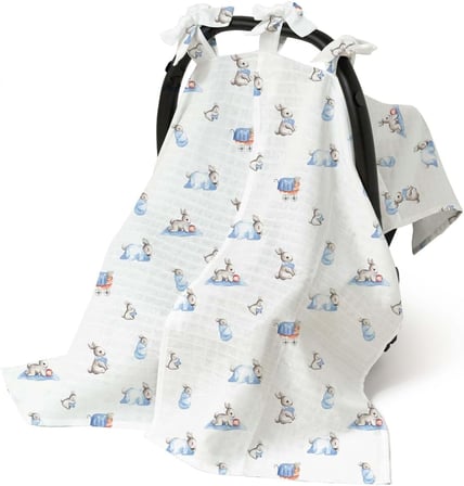% 100 Pamuk Müslin Puset Örtüsü - Bébé Lapin PUSET1018