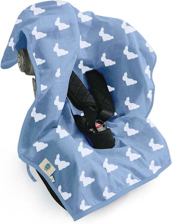 %100 Pamuk Müslin Puset & Oto Koltuk Örtüsü - Mono Lapin Royal Blue POKORT-RYB-000STD