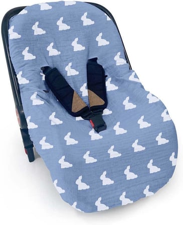%100 Pamuk Müslin Ana Kucağı Kılıfı - Mono Lapin Royal Blue PSTKLF-RYB-000STD