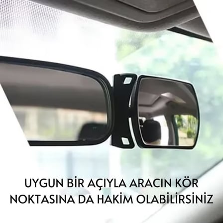 KDot Bebek Araç İç Dikiz Aynası, 360° Ayarlanabilir, 8x6 cm, Kırılmaz ABS ve Cam