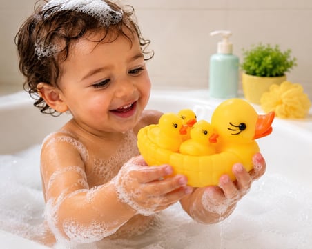 Anne ve Yavru Ördek Banyo Oyuncak Seti – Suda Yüzen Sevimli Çocuk Banyo Oyuncağı