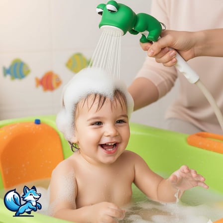 Sevimli Hayvan Figürlü Bebek Duş Başlığı – Annelerin Yardımcısı Eğitici Banyo Oyuncağı, Kolay Kurulum, El-Göz Koordinasyonu Geliştirici, Çocuklar İçin Renkli ve Eğlenceli