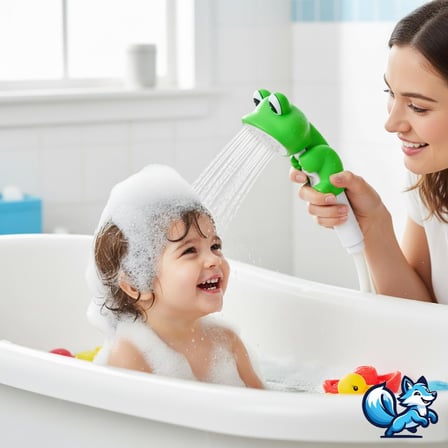 Sevimli Hayvan Figürlü Bebek Duş Başlığı – Annelerin Yardımcısı Eğitici Banyo Oyuncağı, Kolay Kurulum, El-Göz Koordinasyonu Geliştirici, Çocuklar İçin Renkli ve Eğlenceli