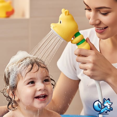 Sevimli Hayvan Figürlü Bebek Duş Başlığı – Annelerin Yardımcısı Eğitici Banyo Oyuncağı, Kolay Kurulum, El-Göz Koordinasyonu Geliştirici, Çocuklar İçin Renkli ve Eğlenceli