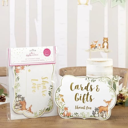 Woodland Baby Shower, Tek Boy, Dekor İşareti Seti (8'li Set)