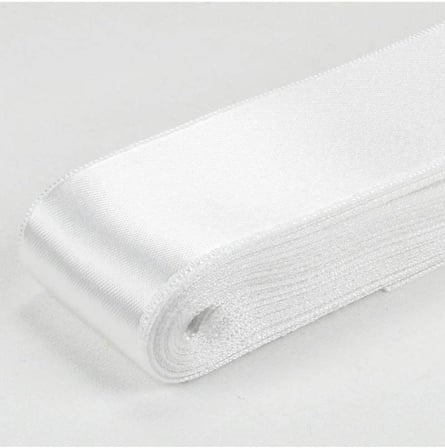 Beyaz Renk Saten Kurdela 4 Cm. X 10 Metre (Beyaz)
