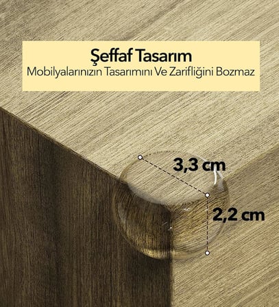 ® Bebek Güvenliği için Mobilya Köşe Koruyucu Keskin Masa Kenarları Kaplamak için Şeffaf Silikon Köşe Koruması Darbe ve Yaralanma Önleyici Bebekler için Köşelik Bebek Güvenlik Ürünleri (4 ADET)