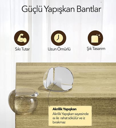 ® Bebek Güvenliği için Mobilya Köşe Koruyucu Keskin Masa Kenarları Kaplamak için Şeffaf Silikon Köşe Koruması Darbe ve Yaralanma Önleyici Bebekler için Köşelik Bebek Güvenlik Ürünleri (4 ADET)