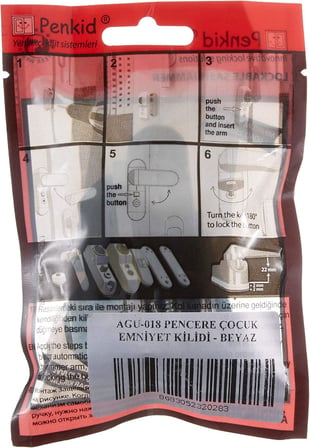 AGU-017 Pimapen Kapı ve Pencere Çocuk Kilidi (Beyaz, 72g)