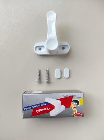 Pvc Kapı Pencere Pimapen Çocuk Emniyet Kilidi Hırsız Güvenlik Mandalı Plastik (Beyaz, Bir)