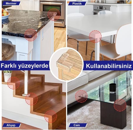 Masa Kenar Köşe Koruyucu 8 Adet (8li Köşe)