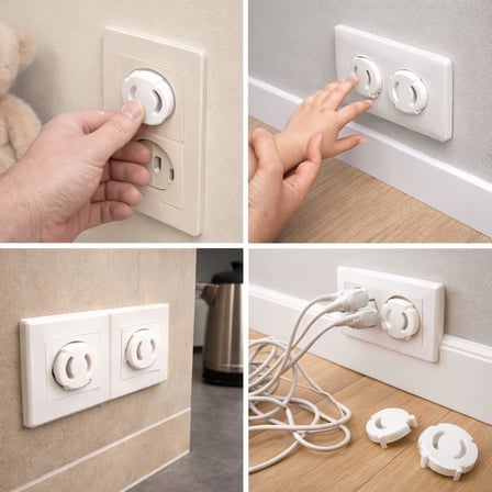 Çocuk Güvenlik Priz Koruyucu, 8 Adet Priz Tıkacı, Bebek Ve Çocuklar İçin Elektrik Prizi Koruma Kapağı, Beyaz, Koruyucu Tıkacı Seti