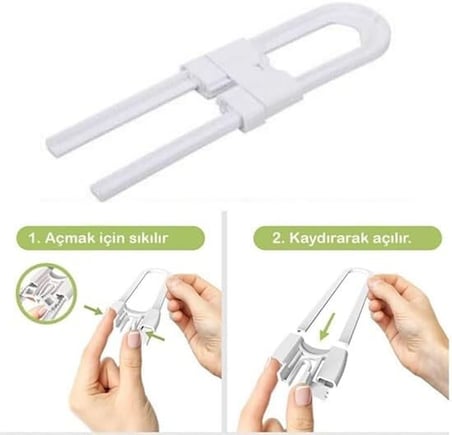 Bebek Çocuk Çekmece ve Dolap Koruma Raylı Güvenlik Sistemi Emniyet Kilidi (5264)