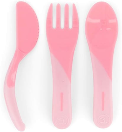 Bebek Öğrenme Çatal ve Kaşık Seti Pembe 6+ Ay