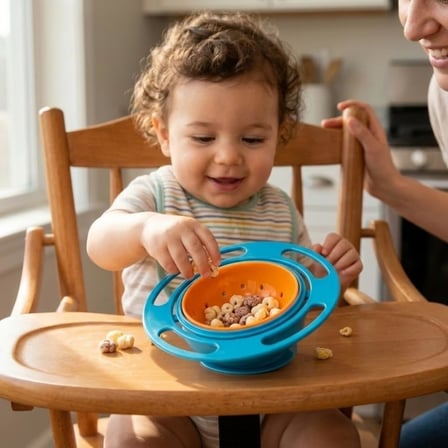 Bebek ve Çocuklar İçin Vakumlu Mama Tabağı - Bölmeli ve Kapaklı Beslenme Seti - Kaymaz Tabanlı Silikon Mama Kabı - BPA İçermez