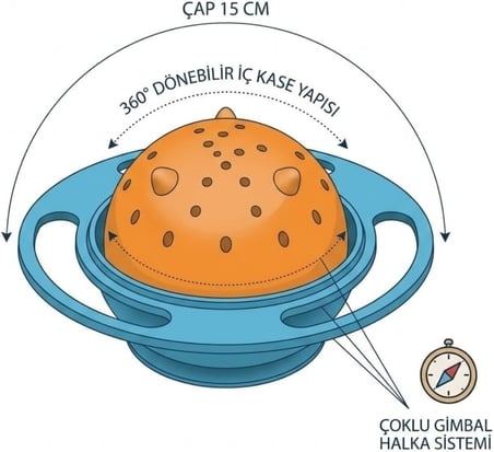 Bebek ve Çocuklar İçin Vakumlu Mama Tabağı - Bölmeli ve Kapaklı Beslenme Seti - Kaymaz Tabanlı Silikon Mama Kabı - BPA İçermez